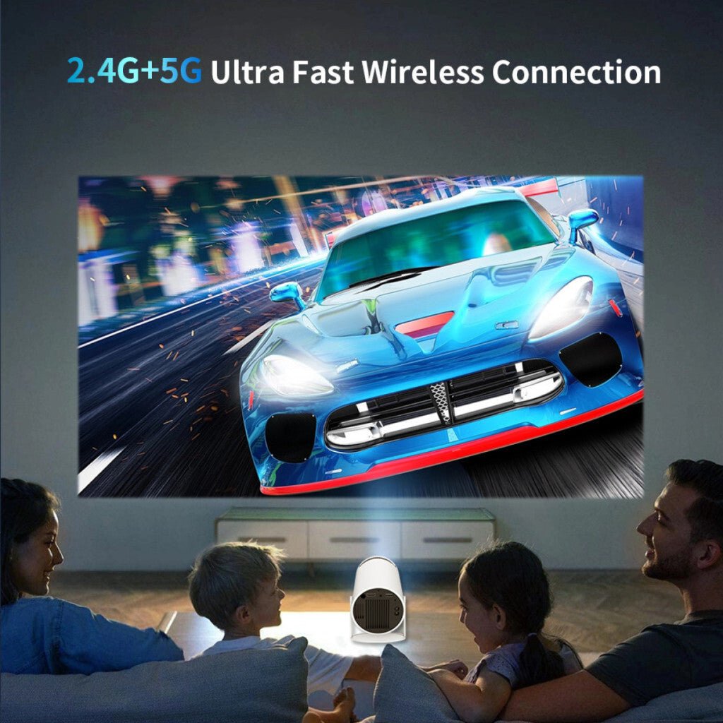 BLux Hordozható Mini Projektor - Fehér, 1+8 GB, Beépített Memóriás LED Projektor Otthonra és Utazáshoz - BShopy