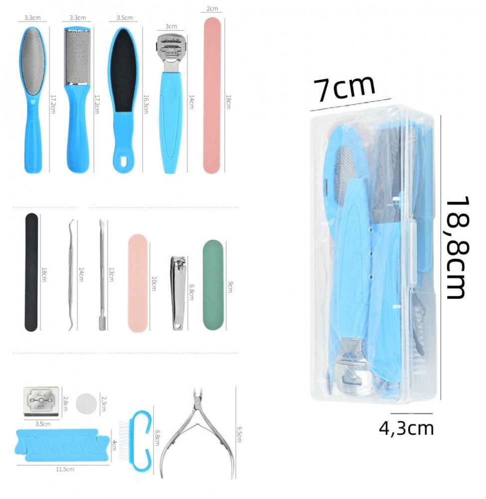 BShy 19 Darabos Lábápoló Készlet - Pedikűr és Manikűr Készlet Tárolótokkal - BShopy