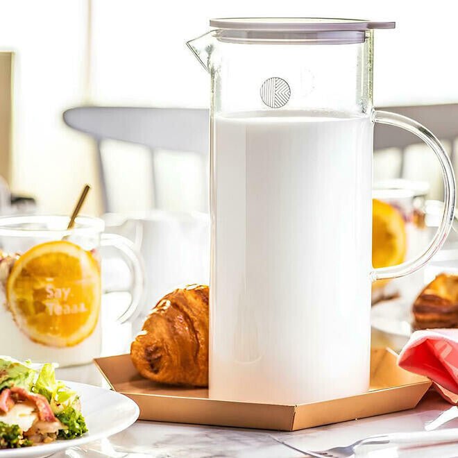 Buydeem CD2003 Teáskanna Hőálló Üveg Kancsó, Fedéllel 1200ml - BShopy