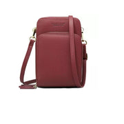 Geantă telefon damă crossbody – 8 locuri carduri, piele PU, 12 x 19 x 7 cm