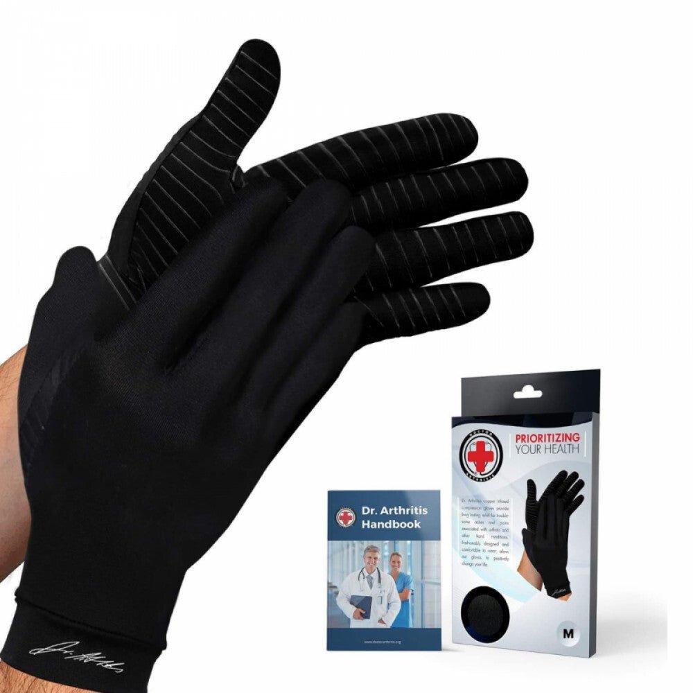 Dr. Arthritis Kompressziós Artritisz Kesztyű - L Méret, Nyitott Ujjas - BShopy