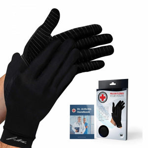 Dr. Arthritis Kompressziós Artritisz Kesztyű - L Méret, Nyitott Ujjas - BShopy