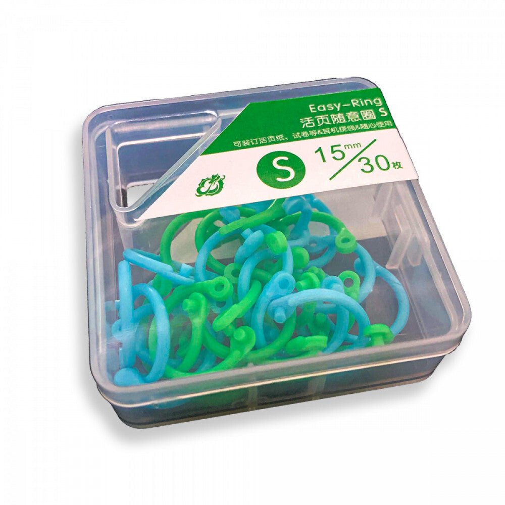 EASY RING Lefűző Gyűrű Készlet - 15 mm, 30 db, Kék - Zöld - BShopy
