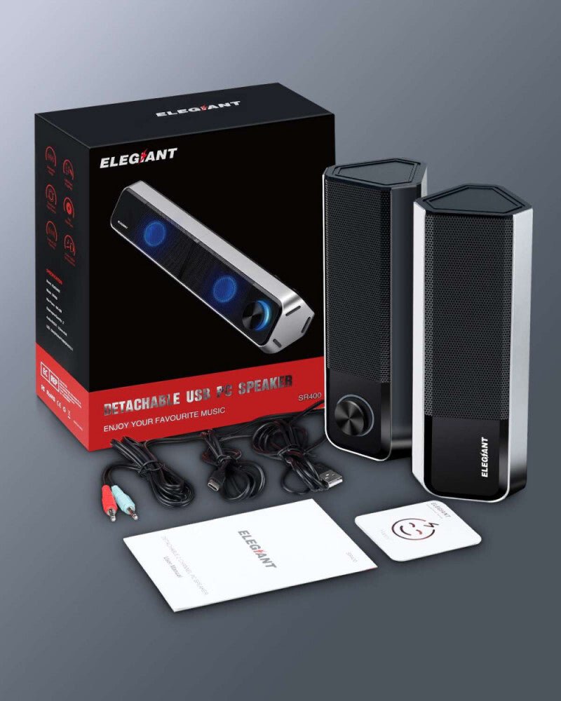 ELEGIANT SR400 Bluetooth, HiFi Sztereó USB - s PC Hangszórópár 2db/Csomag - BShopy