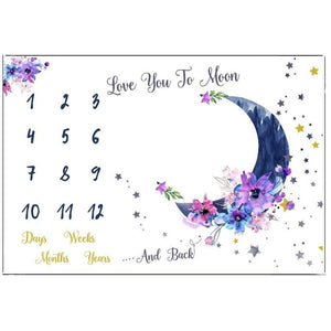 Ever Fairy Mérföldkő Babapléd - Polár, 150×100 cm, Lila Hold Mintás - BShopy