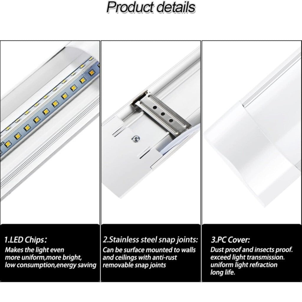 Fénycsöves LED Lámpa Szett - 4 db, 120 cm, 40W Energiatakarékos Világítás - BShopy