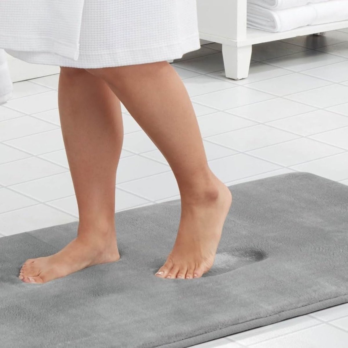 Genteele Extra Puha Memóriahabos Fürdőszobaszőnyeg – Csúszásgátló Hátoldallal, Szürke - BShopy