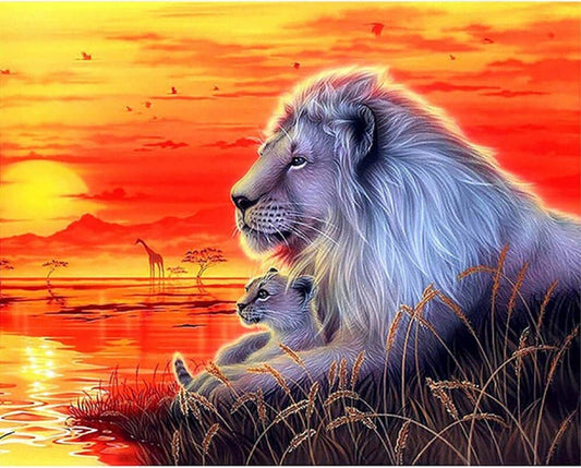 Gyémántfestő Készlet Oroszlán Mintával 30x40 Cm - BShopy