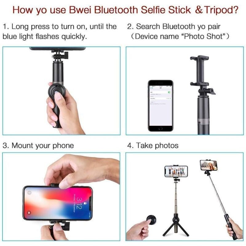 InnoTech Multifunkciós Szelfibot - Bluetooth Távirányítóval, Állítható Hosszúsággal - BShopy