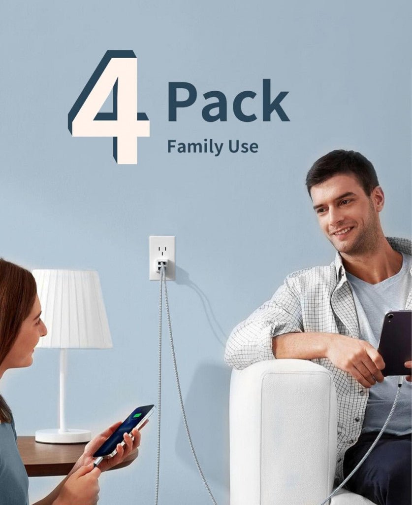 iPhone Töltőkábel 4 db - 1 m, Fonott Nylon, Fehér - Szürke, Lightning Kábel Szett - BShopy