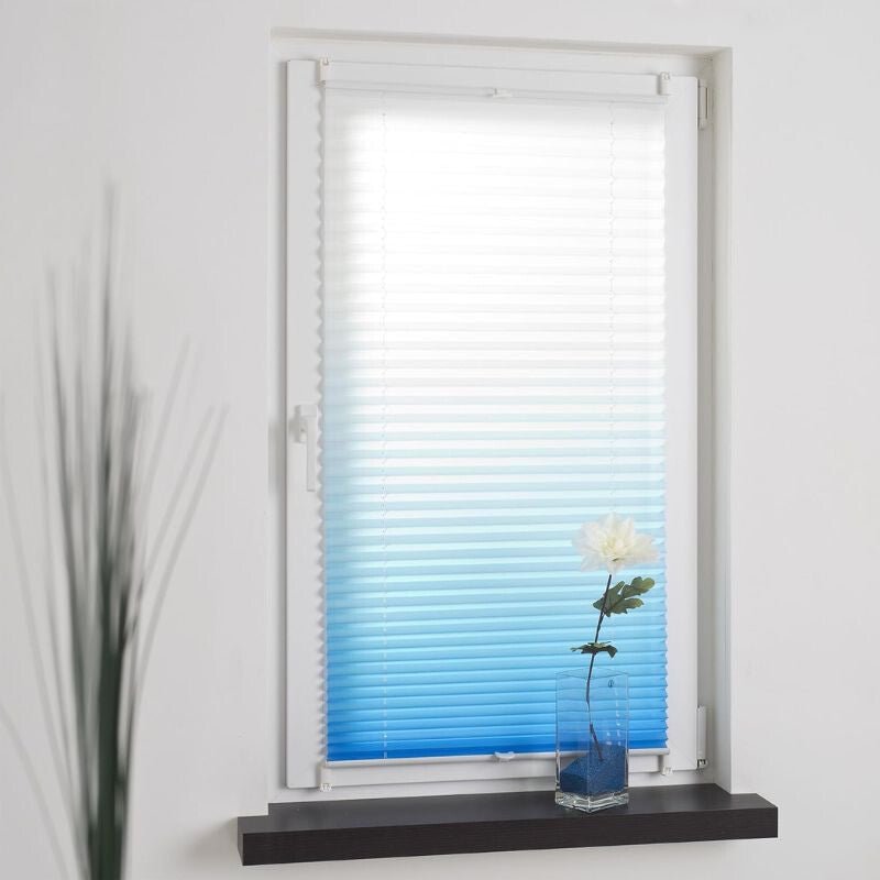 JalousieCrew Klemmfix Pliszé Árnyékoló Roló 120 x 130 cm, Kék - Fehér - BShopy