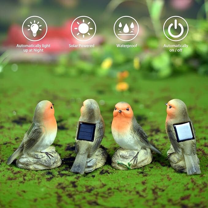 JeeYee Napelemes Kültéri Madár LED Díszlámpa Kertbe, Teraszra, Dekorációhoz - BShopy