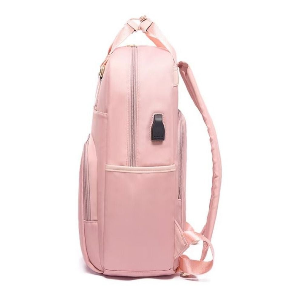 J.QMEI laptop hátizsák, táska USB csatlakozóval (rózsaszín) - BShopy