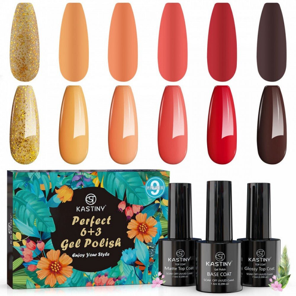 KASTINY 6+3 db - os Gél - lakk Készlet - Teljes Manikűr Szett Otthoni Használatra - BShopy