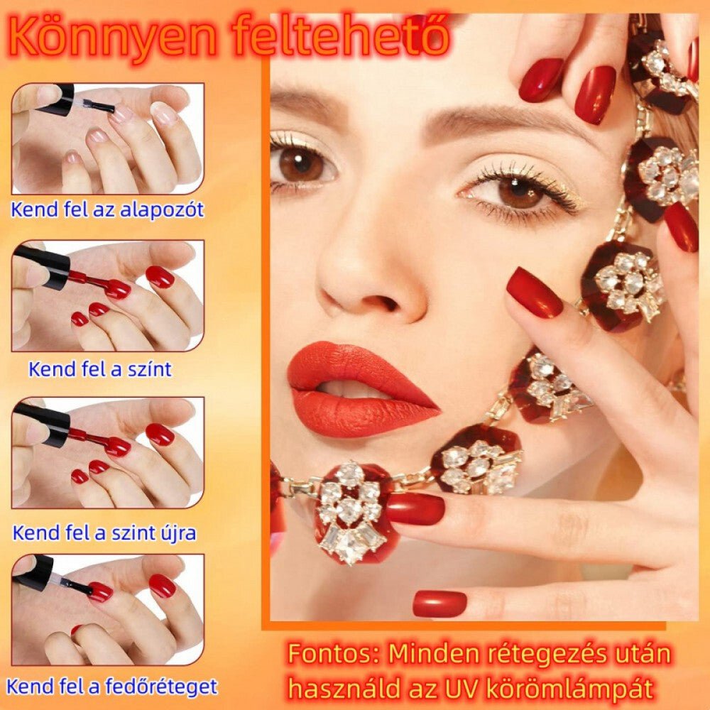 KASTINY 6+3 db - os Gél - lakk Készlet - Teljes Manikűr Szett Otthoni Használatra - BShopy