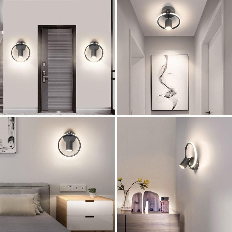 Ketom LED Fali Forgatható Lámpa 4000K 17W - Fekete - BShopy