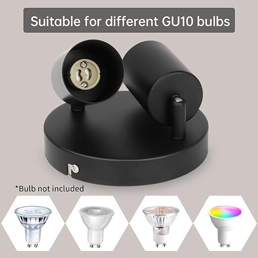 Ketom Szabályozható, Többirányú LED Mennyezeti Spotlámpa (Fekete) - BShopy