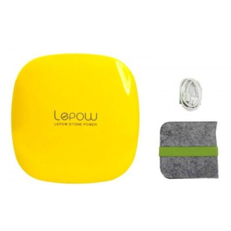 Lepow Moonstone Hordozható Akkumulátor - 3000 mAh, Sárga Powerbank, Kompakt USB Töltő - BShopy