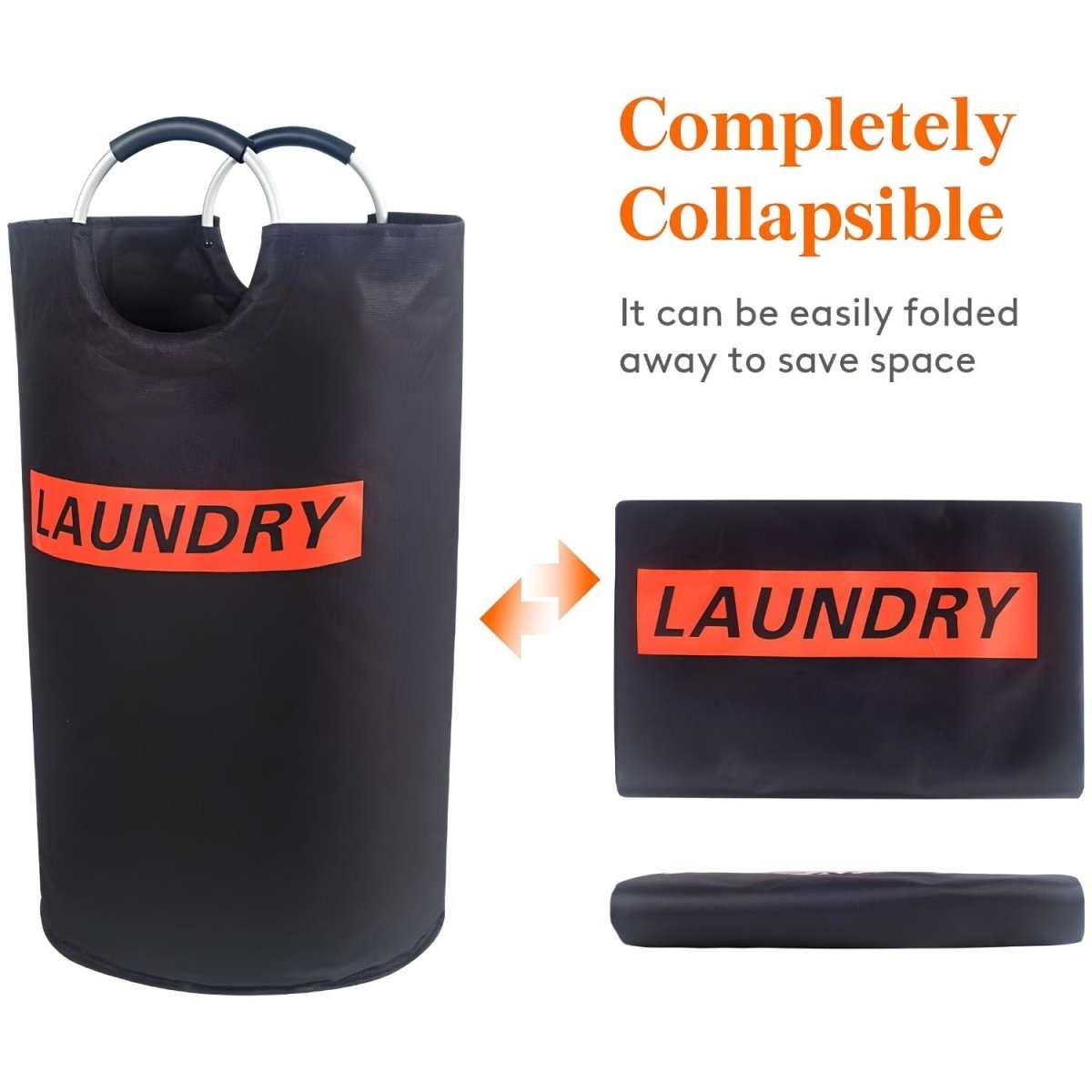 Coș de rufe Lifewit negru – 115 litri, coș pliabil pentru haine, cu capacitate mare - BShopy