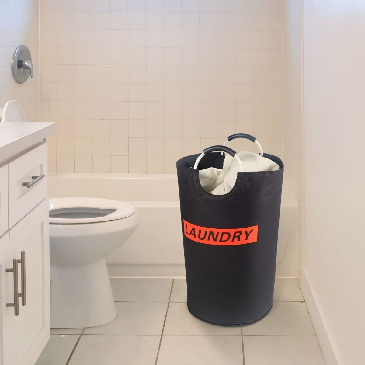 Coș de rufe Lifewit negru – 115 litri, coș pliabil pentru haine, cu capacitate mare - BShopy