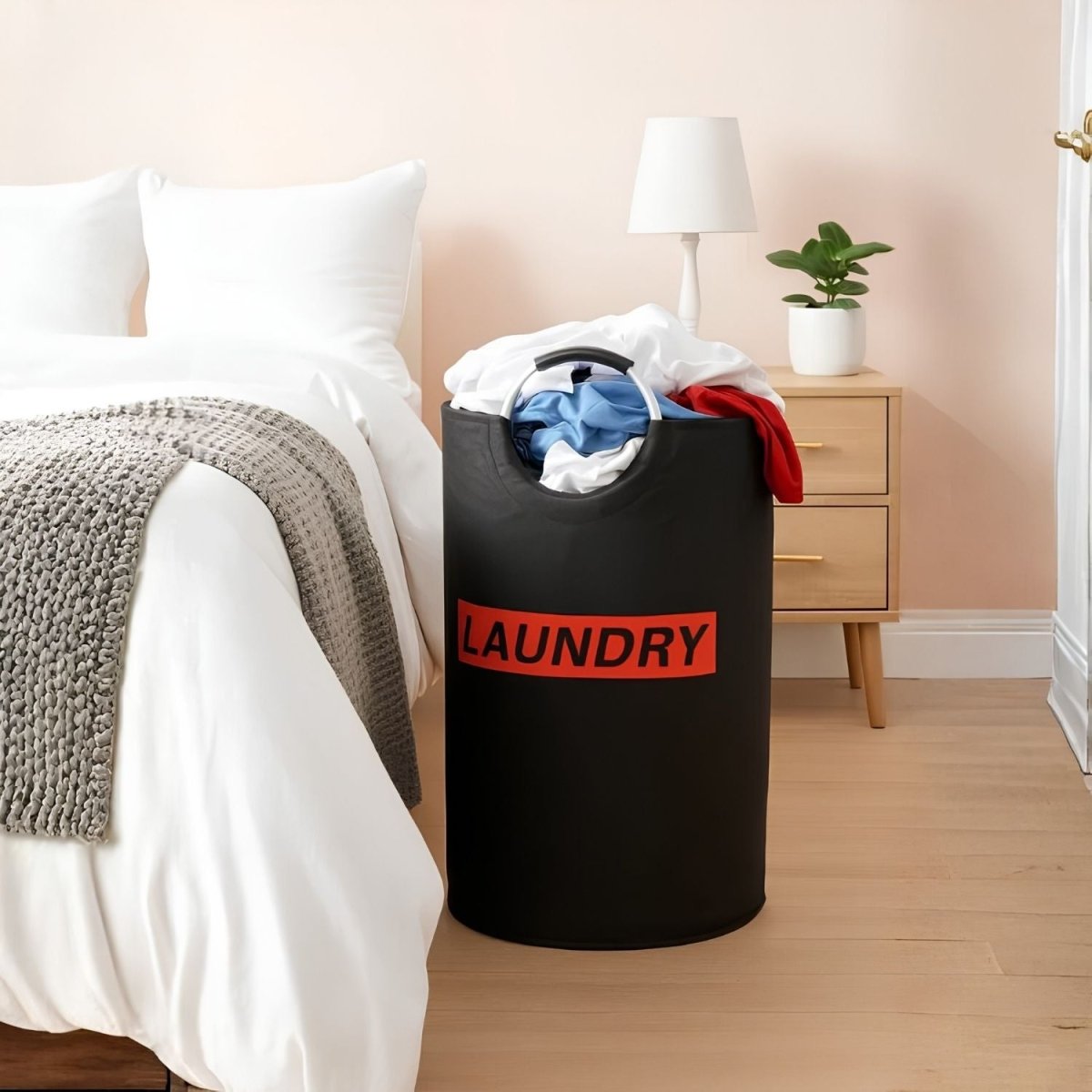 Coș de rufe Lifewit negru – 115 litri, coș pliabil pentru haine, cu capacitate mare - BShopy