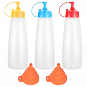 Set 3 Sticle Din Plastic Pentru Sosuri LikeSun – 550 ml, Recipient Dozator Pentru Sosuri și Dressinguri