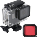 Lupholue GoPro Vízálló Átlátszó Tok 50 m - ig - Piros Szűrős Búvártok Víz Alatti Felvételekhez - BShopy