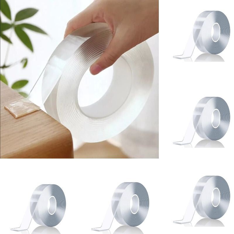 NanoGrip Kétoldalú Átlátszó Ragasztószalag – 5 db, 3 m - es - BShopy