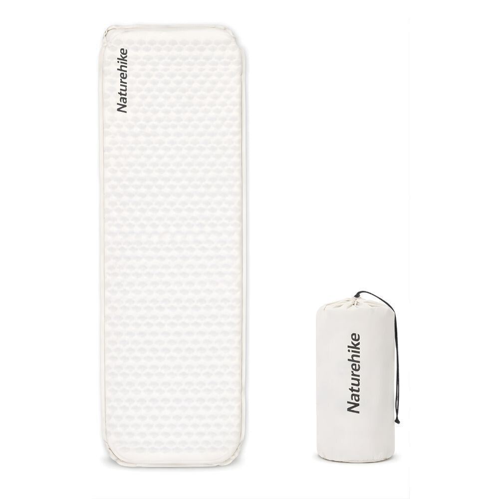Naturehike Könnyen Felfújható Kempingmatrac – 3,5 cm Vastag, Ultrakönnyű (490 g), Téglalap Forma, Világosszürke - BShopy