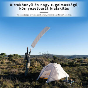 Naturehike Könnyen Felfújható Kempingmatrac – 3,5 cm Vastag, Ultrakönnyű (490 g), Téglalap Forma, Világosszürke - BShopy