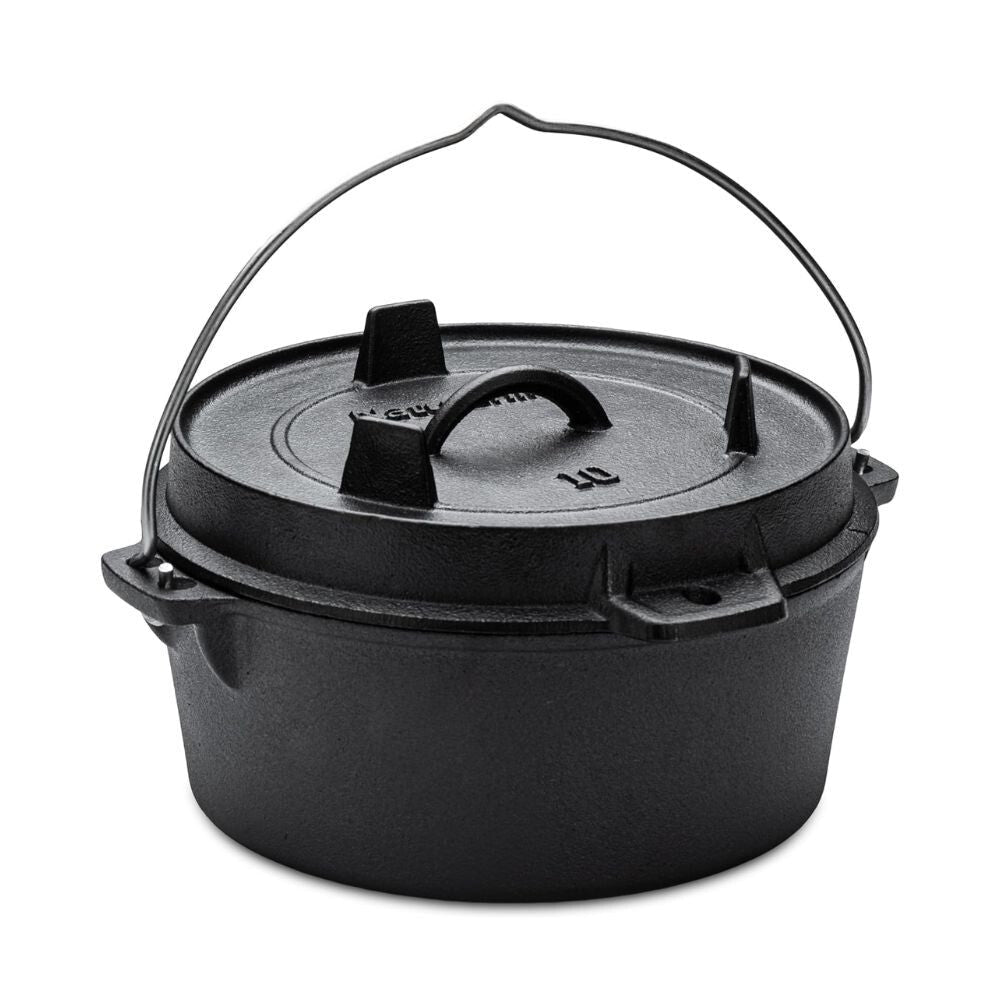 Naturehike Öntöttvas Bogrács Szett – 4,5 L Kemping Főzőedény, Előkezelt, Kétfunkciós Fedővel, Tárolótáskával - BShopy