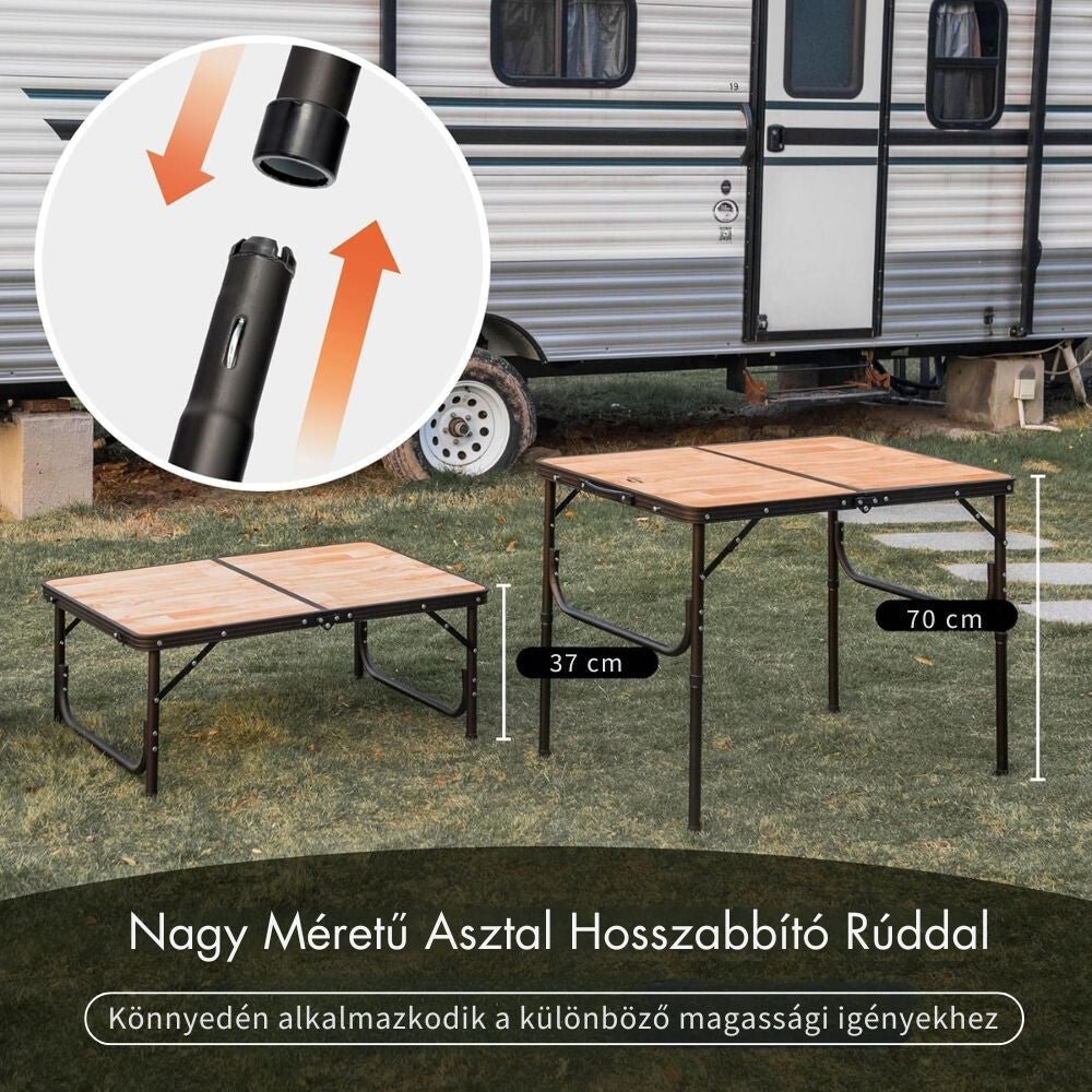 Naturehike Összecsukható Kempingasztal – MDF Asztallappal és Hordtáskával, 90 × 60 cm, Világos Natúr Fa Hatású - BShopy
