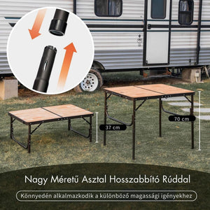 Naturehike Összecsukható Kempingasztal – MDF Asztallappal és Hordtáskával, 90 × 60 cm, Világos Natúr Fa Hatású - BShopy
