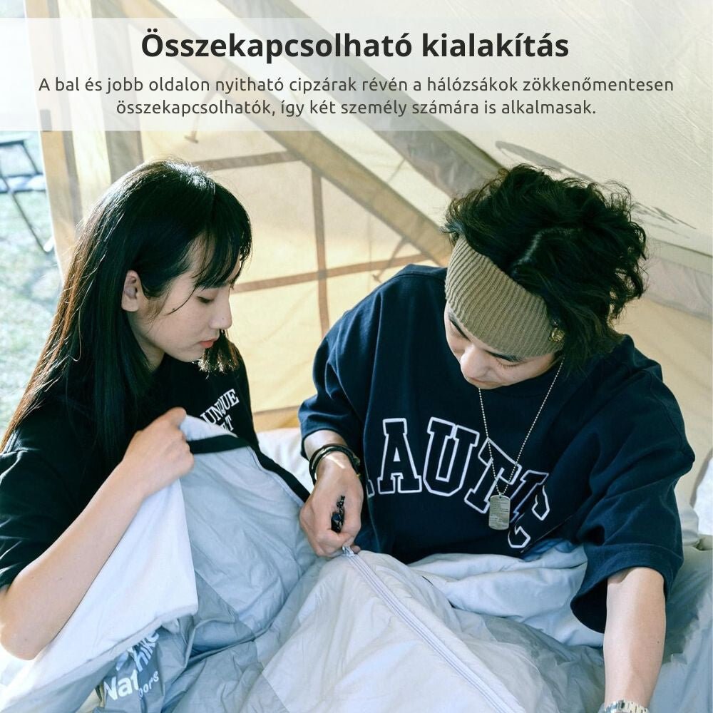 Naturehike Ultrakönnyű Nyári Hálózsák Párnatartó Zsebbel – Összekapcsolható (820 g), Szürke - BShopy