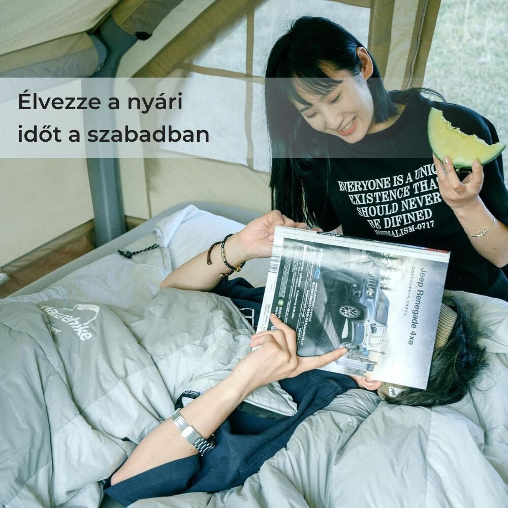 Naturehike Ultrakönnyű Nyári Hálózsák Párnatartó Zsebbel – Összekapcsolható (820 g), Szürke - BShopy