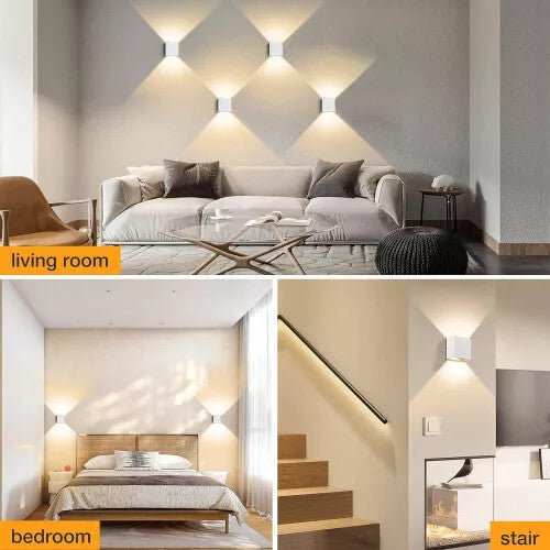 OOWOLF Modern Fali Lámpa, LED Világítás 2db Fehér - BShopy