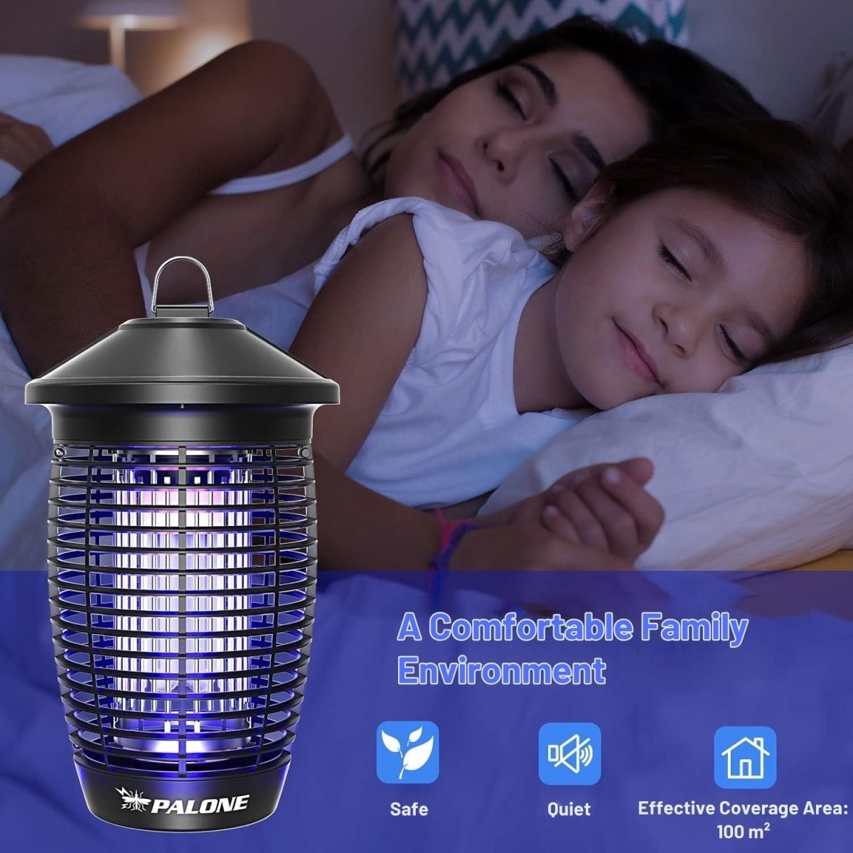 PALONE LT806 Elektromos Rovarcsapda UV Fénnyel - Szúnyogirtó Lámpa, 20W, 4500V, IPX4, 100 m²-BShopy