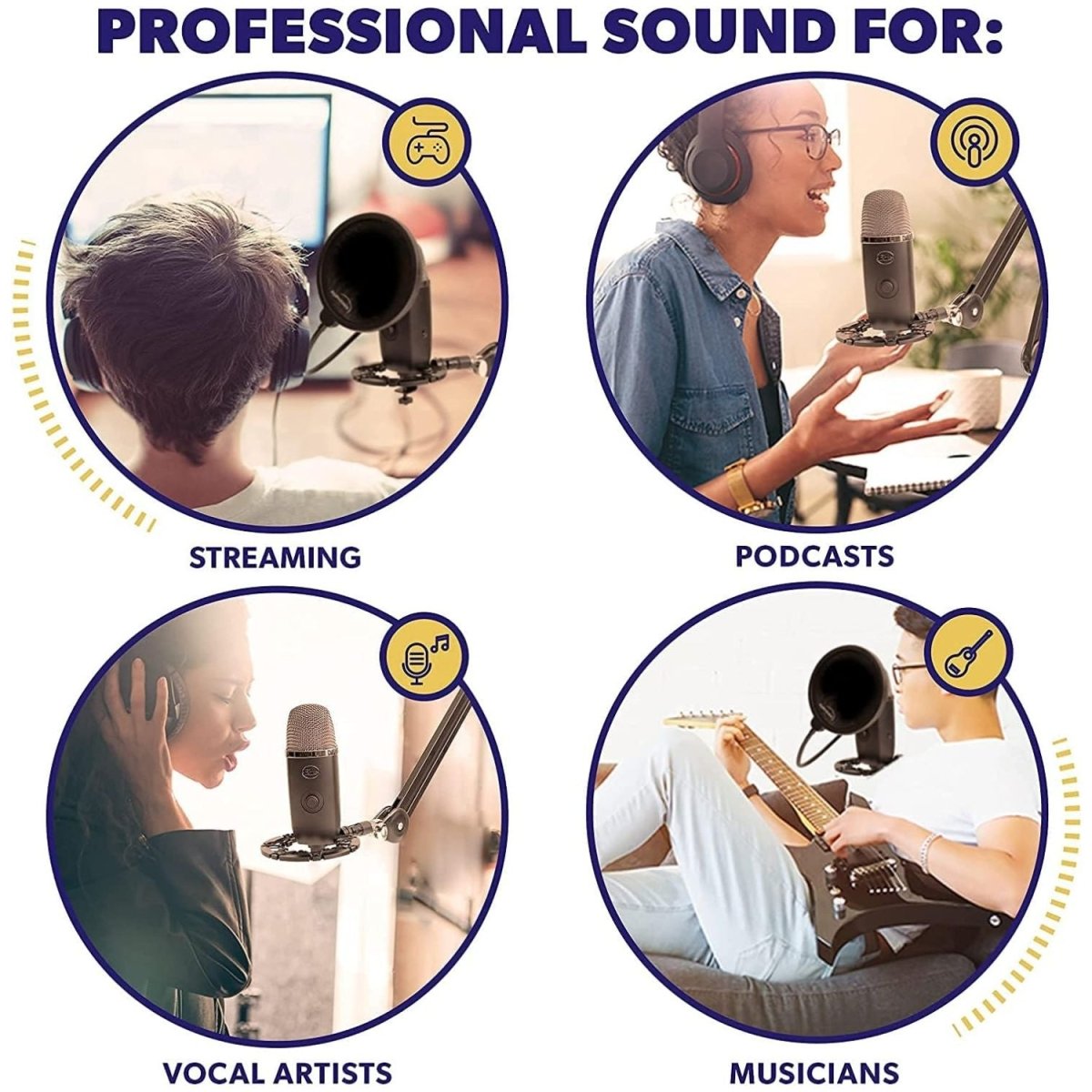Shock Mount Mikrofon Rezgéscsillapító Tartó – Univerzális Mikrofon Kengyel Blue Yeti és Snowball Mikrofonhoz - BShopy