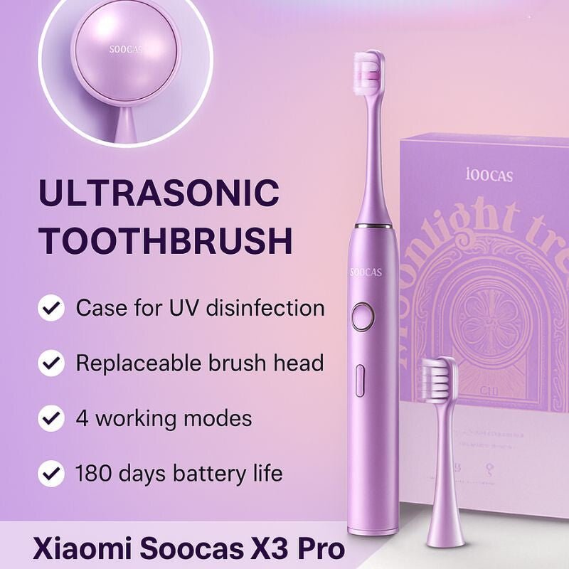 Soocas X3 Pro Elektromos Fogkefe – Érzékeny Fogakra is, UV Tok +1 Cserefej - BShopy