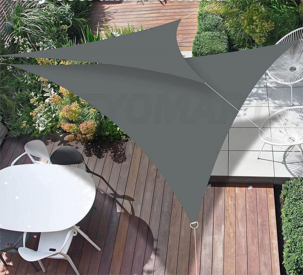 SunnestLife 6x6x6 m Háromszög Alakú Napvitorla - Vízálló, UV‑Álló , Szürke - BShopy