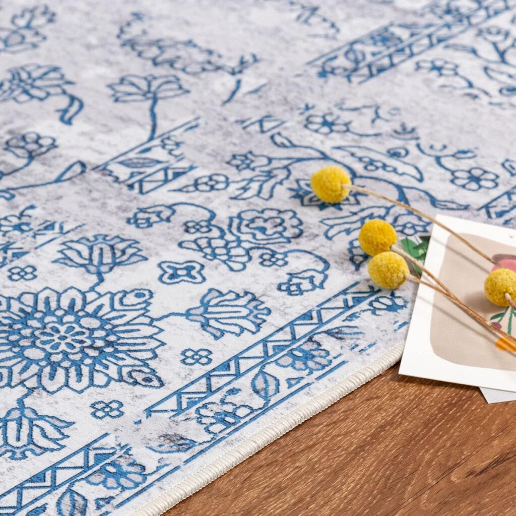 Taleta Barley Kék Virágos Perzsa Stílusú Beltéri Szőnyeg 80x150cm - BShopy