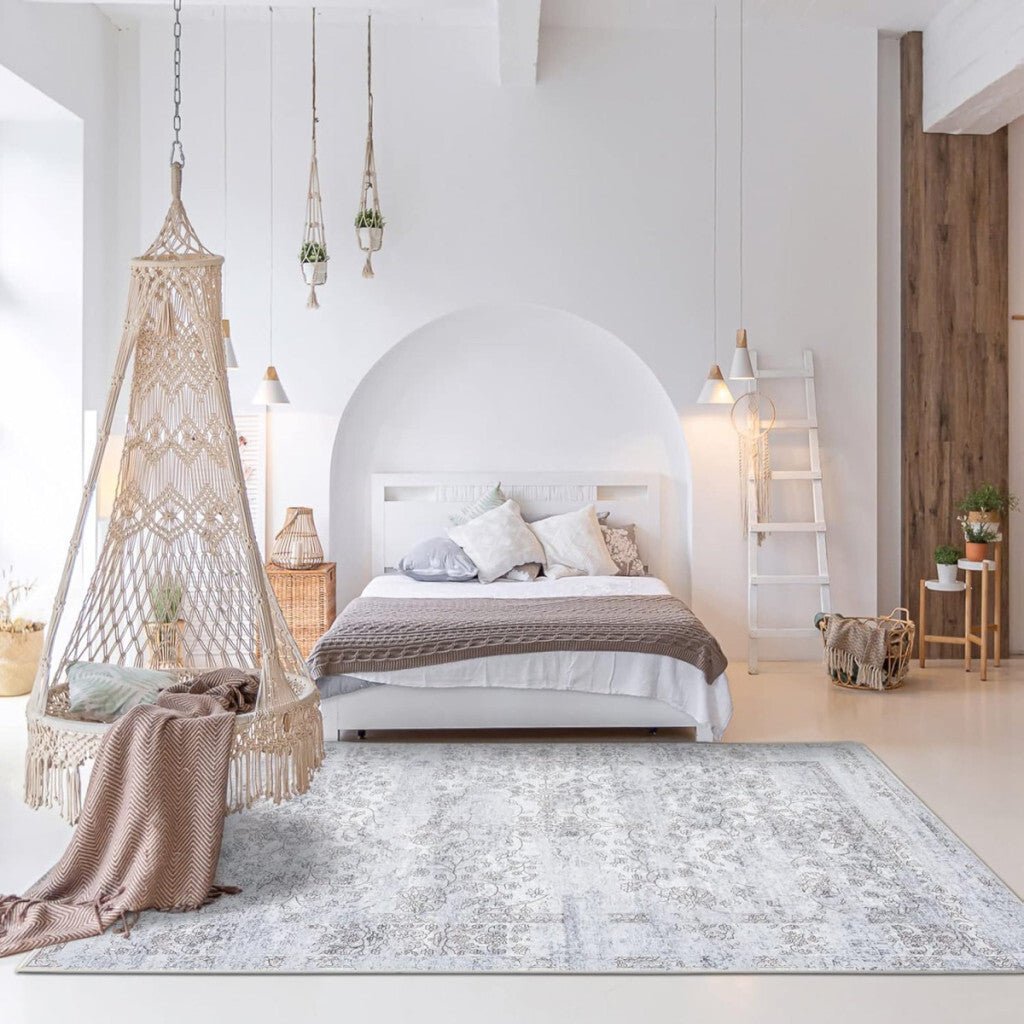 Taleta Barley Szürke Virágos Perzsa Stílusú Beltéri Szőnyeg 80x150cm - BShopy