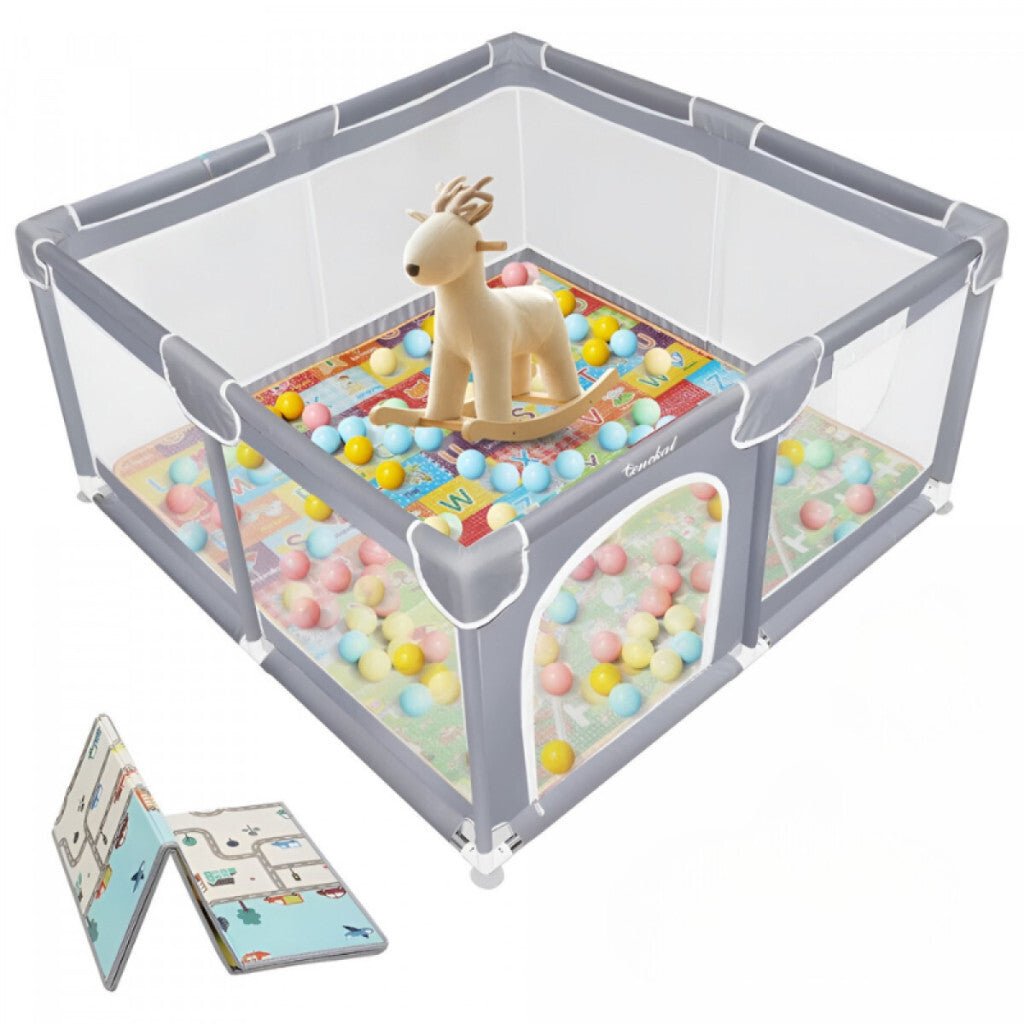 Tenckat Babajátszókeret – 180x150x68 cm, Légáteresztő Hálófal, Stabil Kialakítással - BShopy