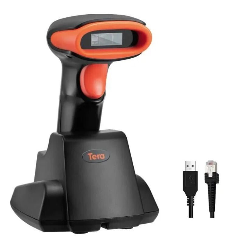 Tera D6100 Vezeték Nélküli Vonalkódolvasó 2,4 GHz, 1D 2D QR Kód Szkenner Töltőállomással - BShopy