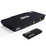 Comutator UHD HDMI TESmart – 4x1 (4 intrări 1 ieșire), 4K@60Hz, HDR10, Dolby Vision, S/PDIF, CEC, cu ieșire audio (negru)