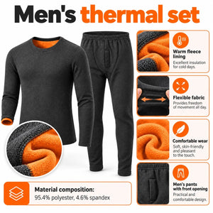 Caracteristicile setului termic bărbați – căptușeală caldă din fleece, material elastic, pantaloni cu deschidere în față