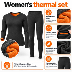Caracteristicile setului termic damă – căptușeală caldă din fleece, material elastic, pantaloni cu față netedă