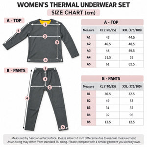Tabel de mărimi set lenjerie termică damă – XL (170/95) și XXL (175/100)