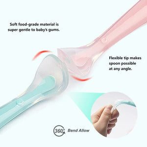 TheToddly Szilikon Etetőkanál Szett Csecsemőknek - 4 db, Narancssárga, Kék, Rózsaszín, Zöld - BShopy