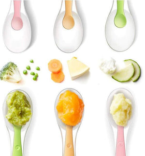 TheToddly Szilikon Etetőkanál Szett Csecsemőknek - 4 db, Narancssárga, Kék, Rózsaszín, Zöld - BShopy